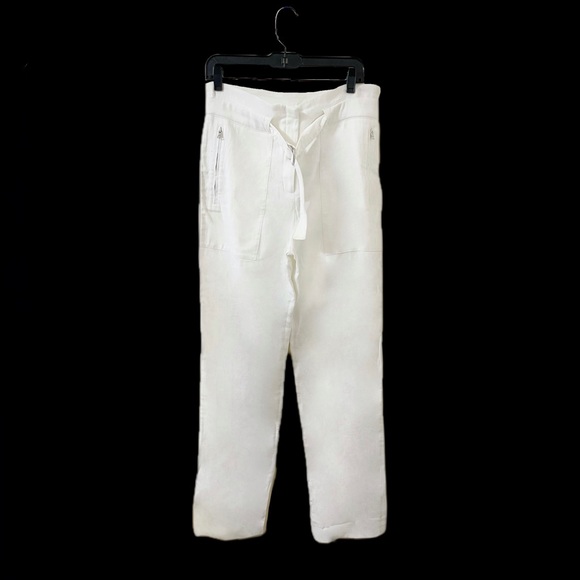 BCBGMAXAZRIA RUNWAY “Callen” White Straight Leg Cargo Style Dress Pants - Picture 1 of 6
